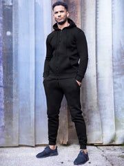 Enzo Mens Slim Fit Zip Up Tracksuit Jog Set