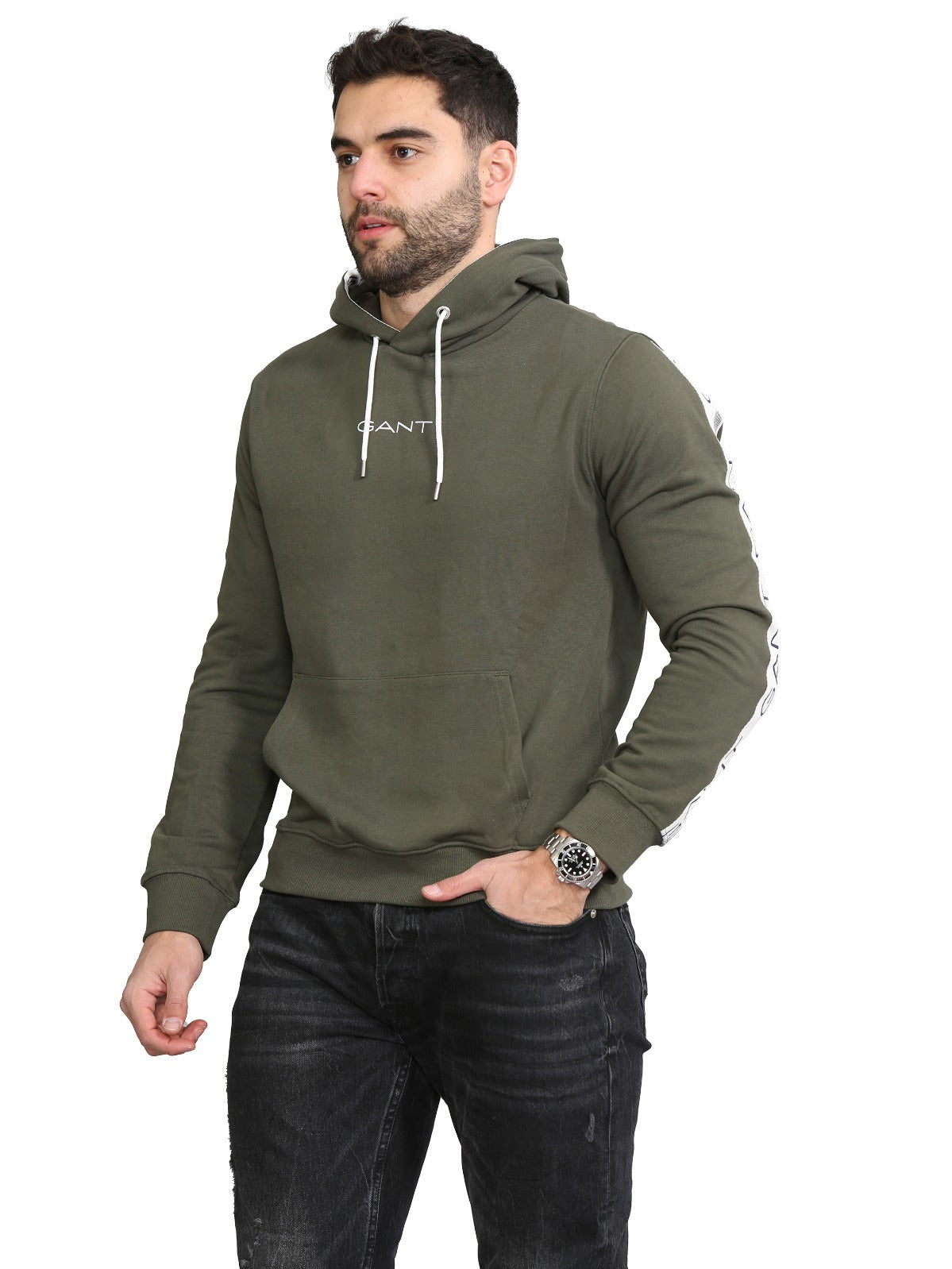 Gant Mens Pullover Striped Hoodie