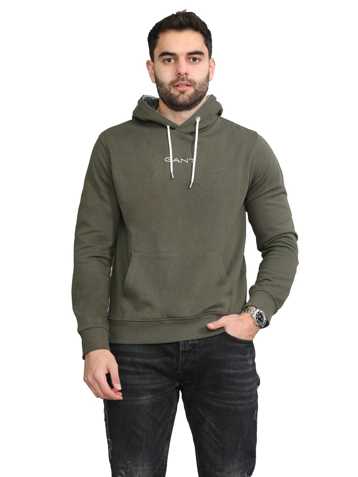 Gant Mens Pullover Striped Hoodie
