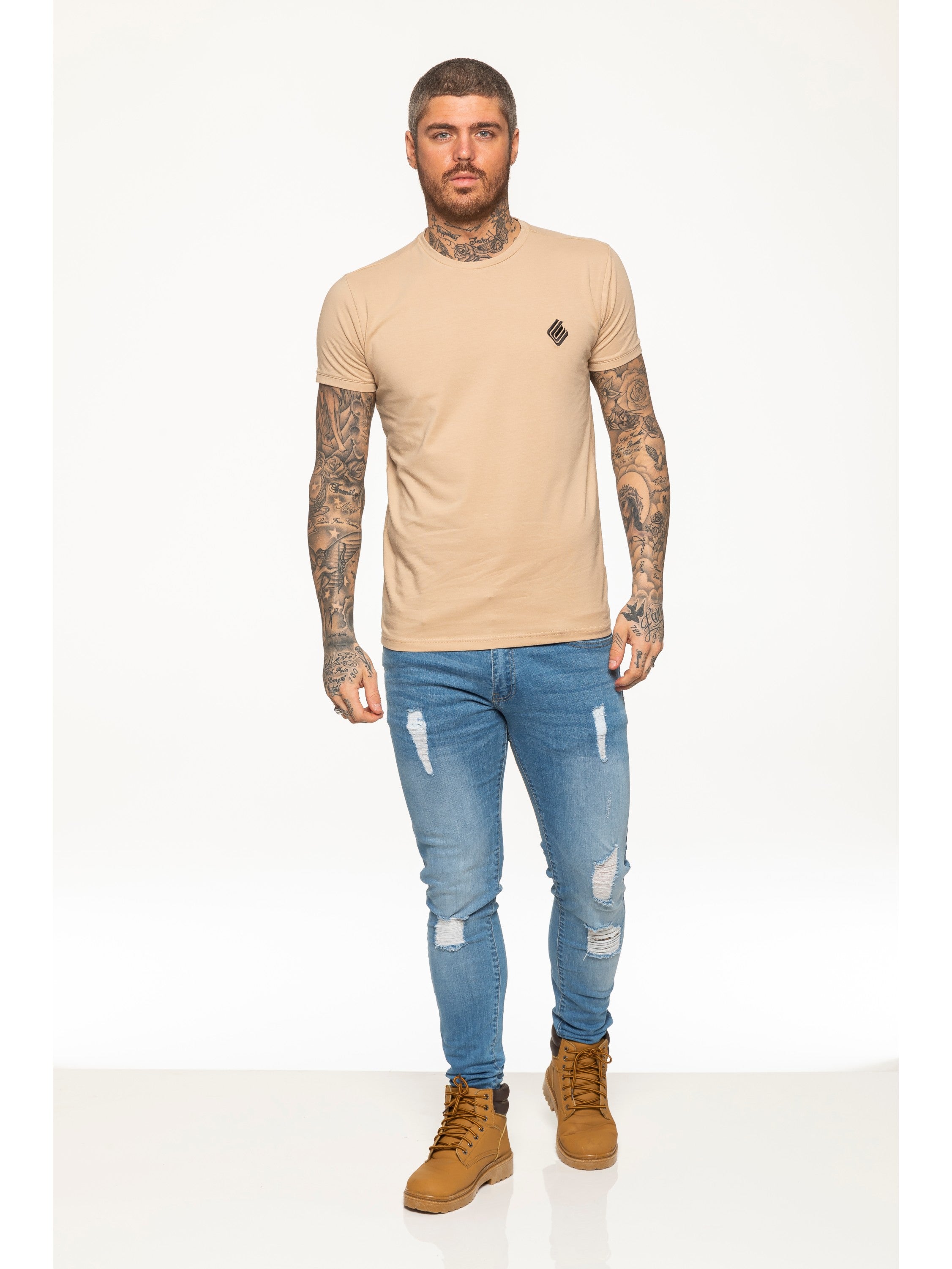 Enzo Mens Slim Fit Stretch Muscle T-Shirt