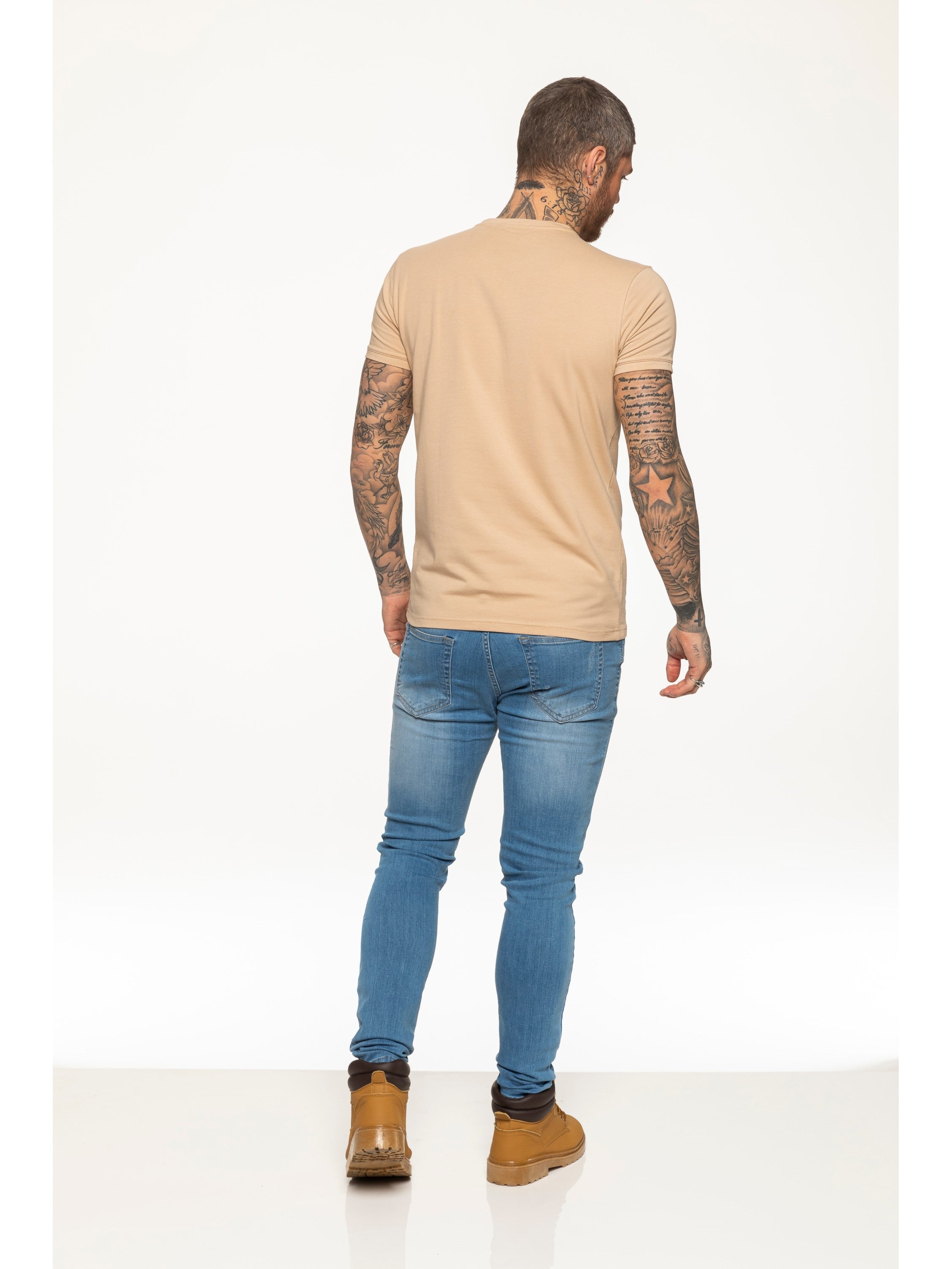 Enzo Mens Slim Fit Stretch Muscle T-Shirt