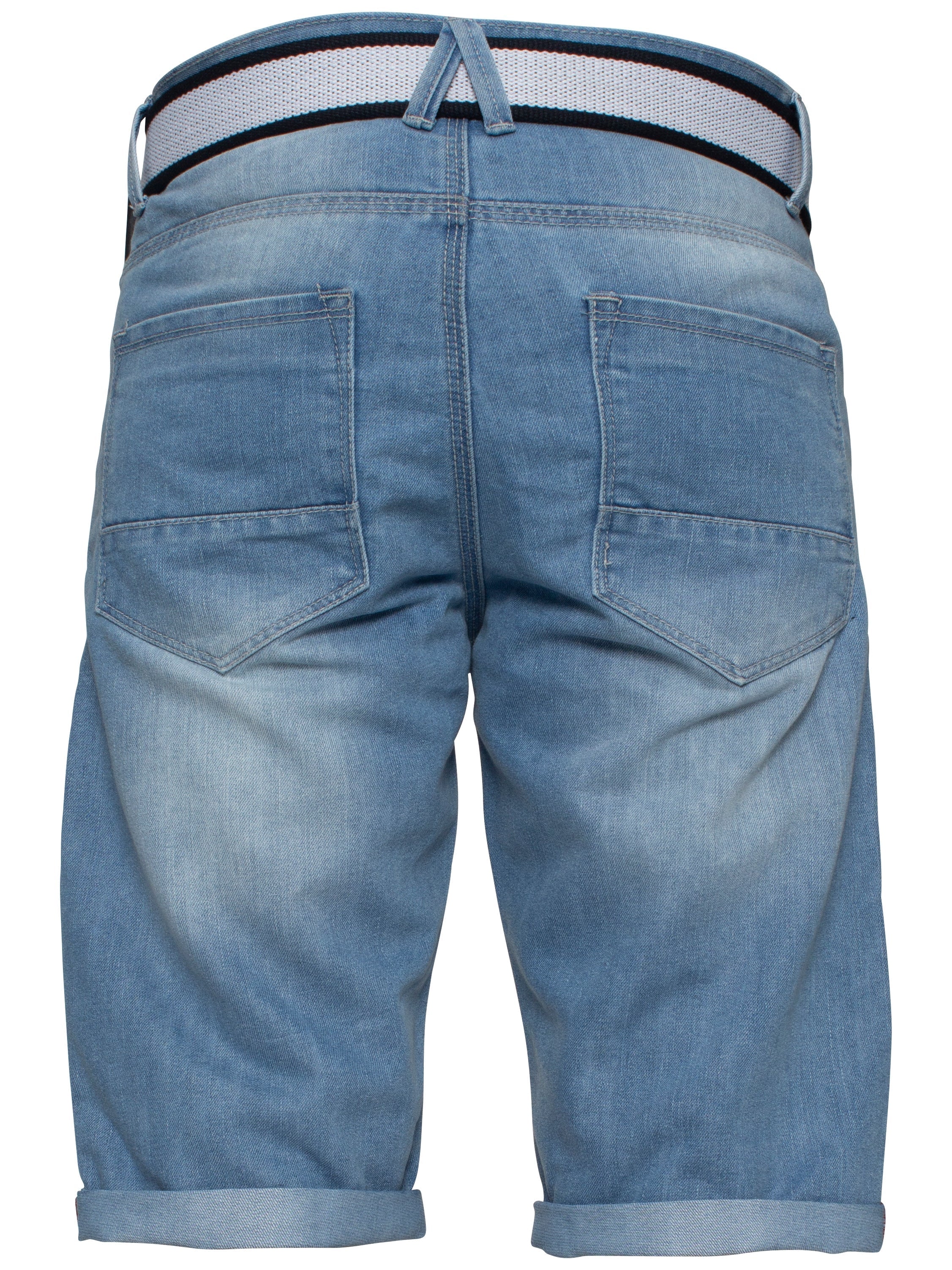 Mens APT Dark Blue Slim Fit Denim Shorts | APT Designer Menswear