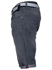 Mens APT Dark Blue Slim Fit Denim Shorts | APT Designer Menswear