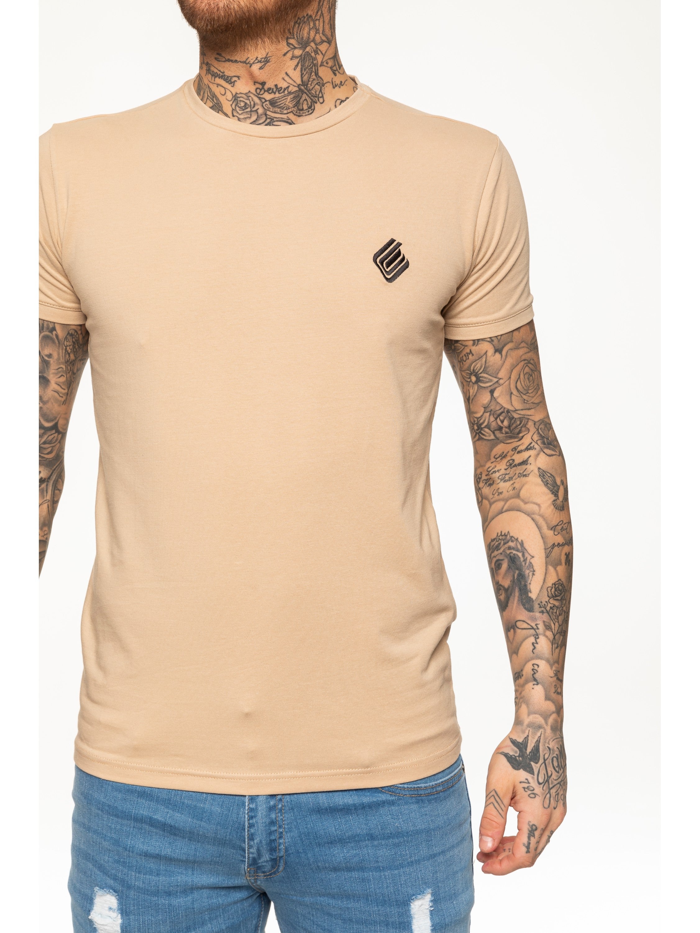 Enzo Mens Slim Fit Stretch Muscle T-Shirt