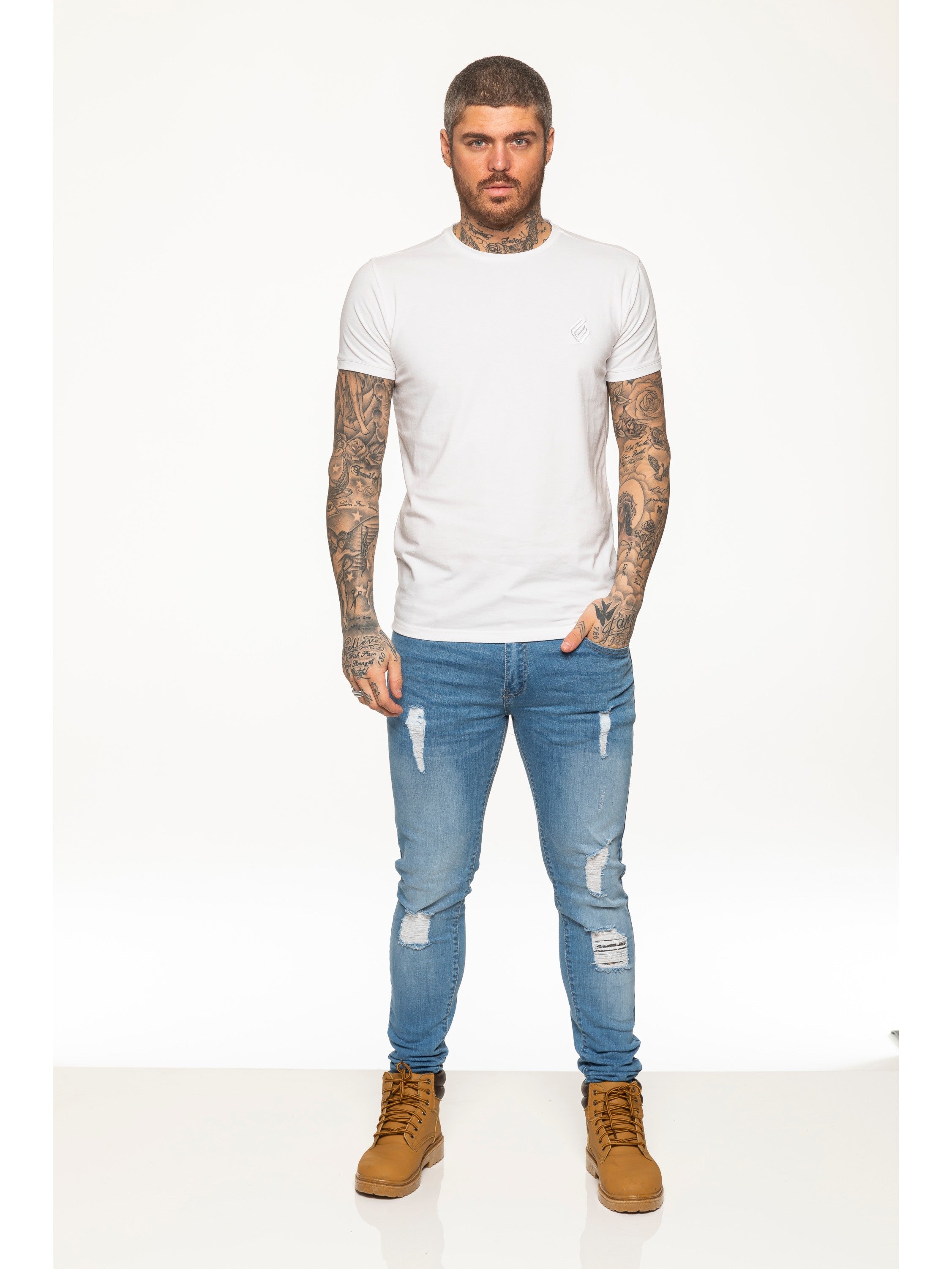 Enzo Mens Slim Fit Stretch Muscle T-Shirt