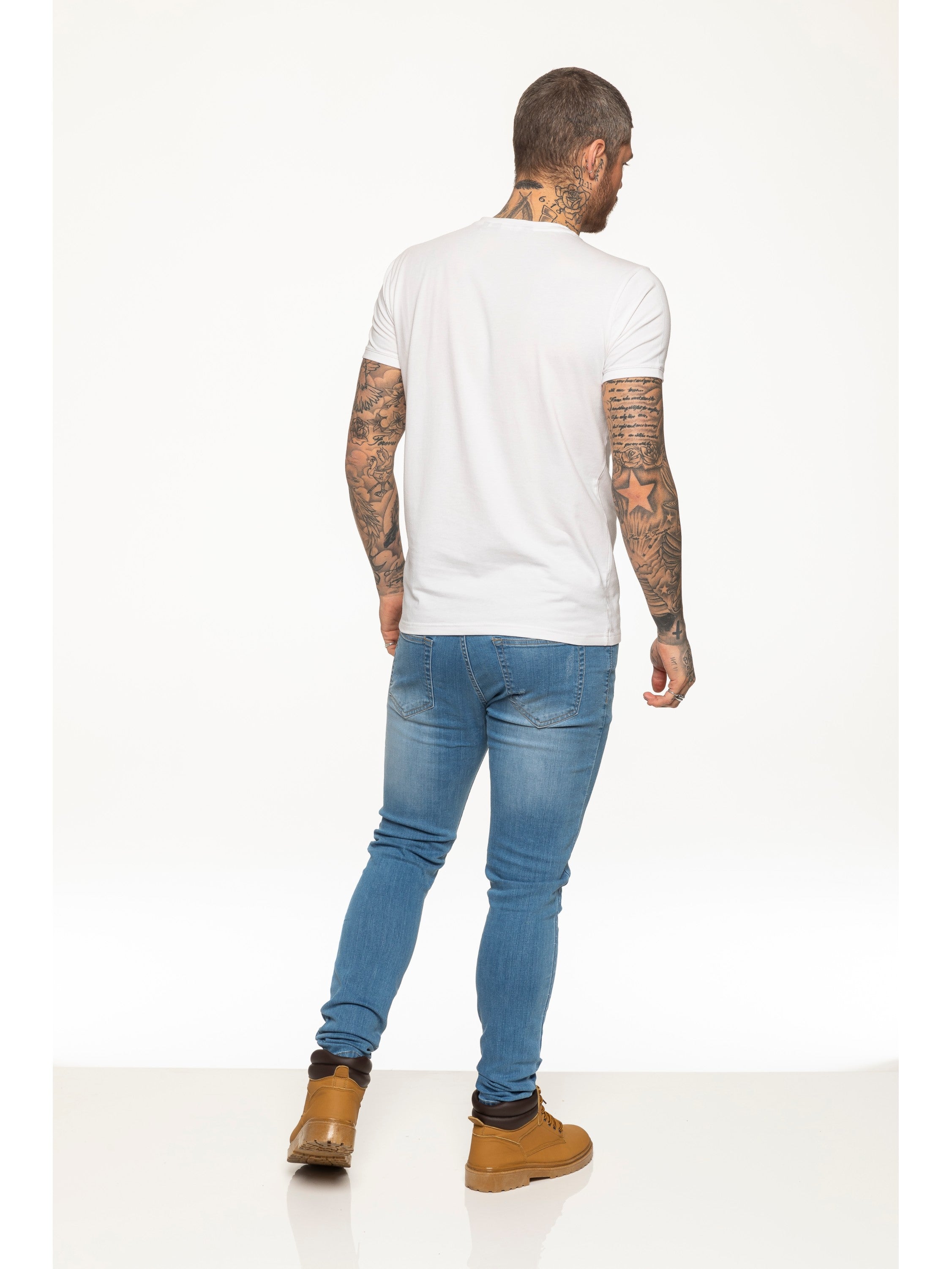 Enzo Mens Slim Fit Stretch Muscle T-Shirt