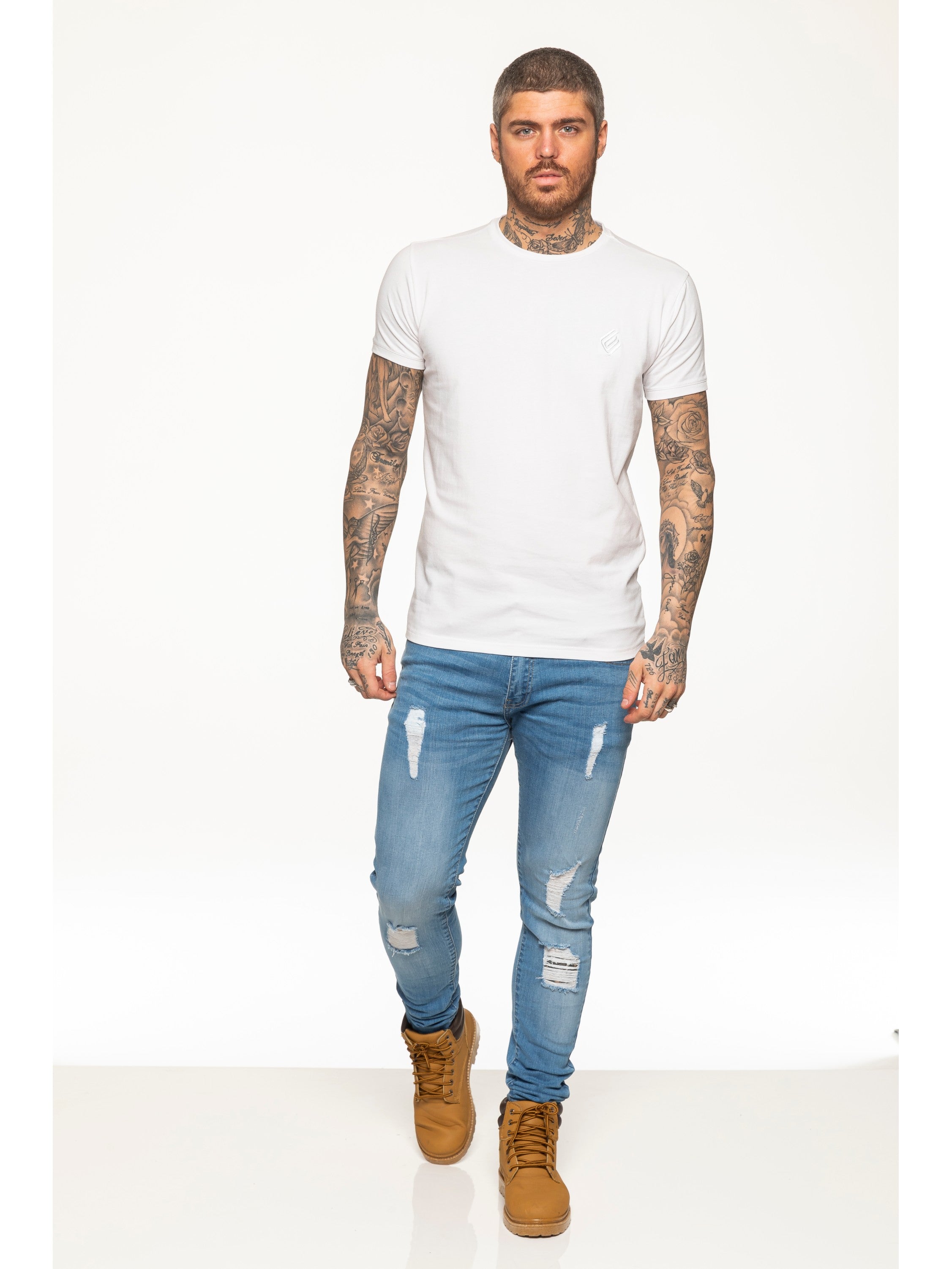 Enzo Mens Slim Fit Stretch Muscle T-Shirt