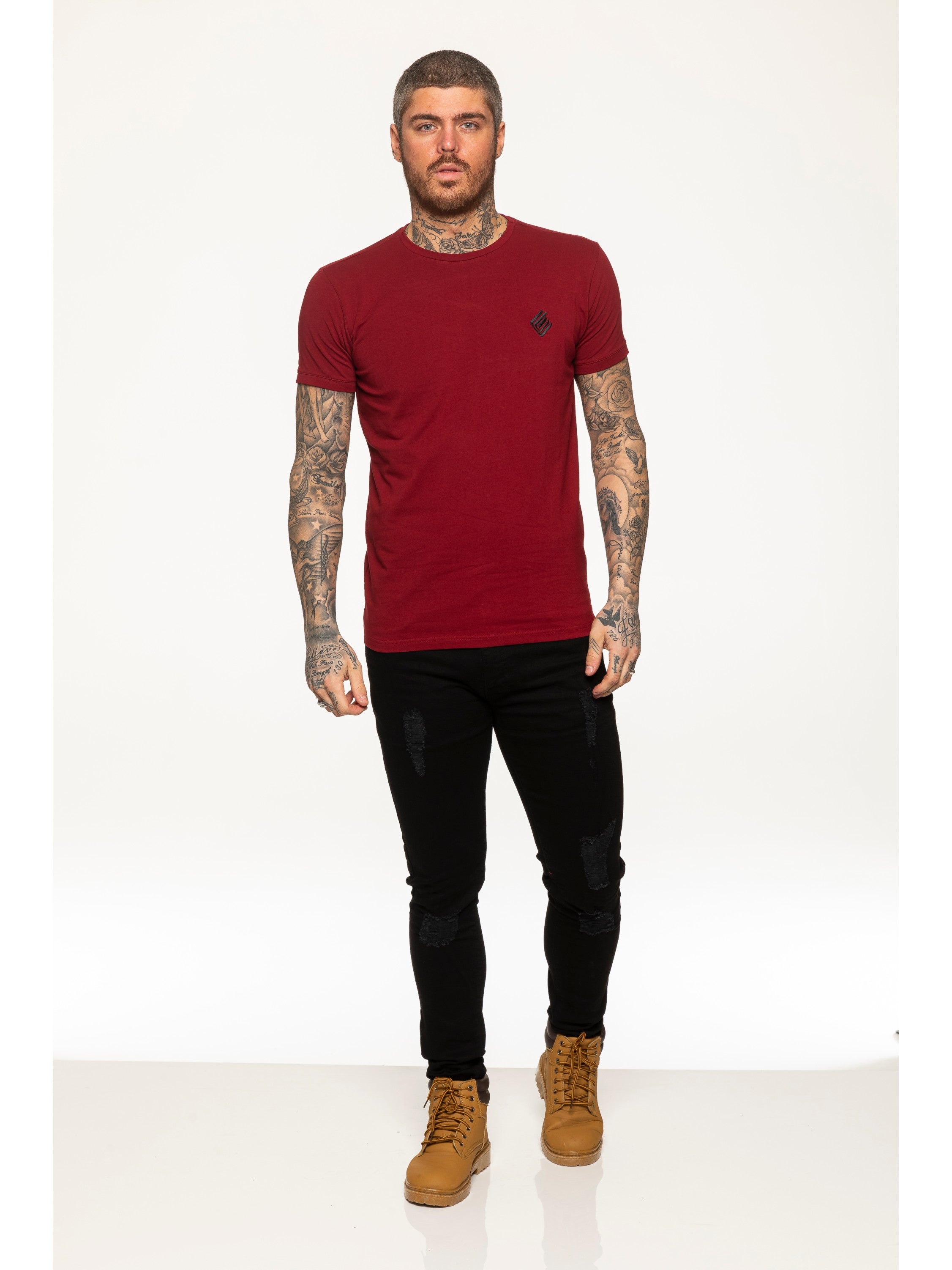 Enzo Mens Slim Fit Stretch Muscle T-Shirt