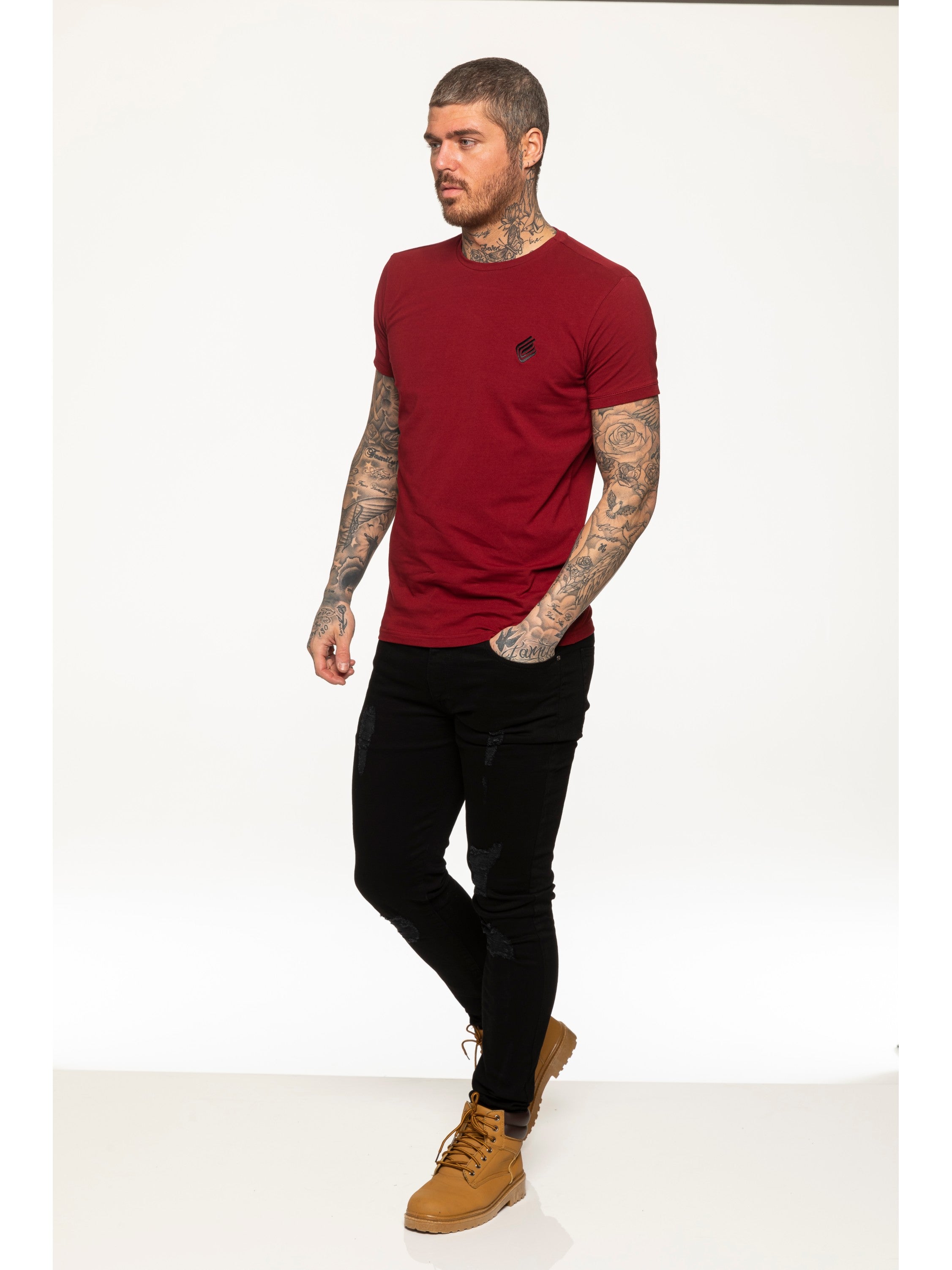 Enzo Mens Slim Fit Stretch Muscle T-Shirt