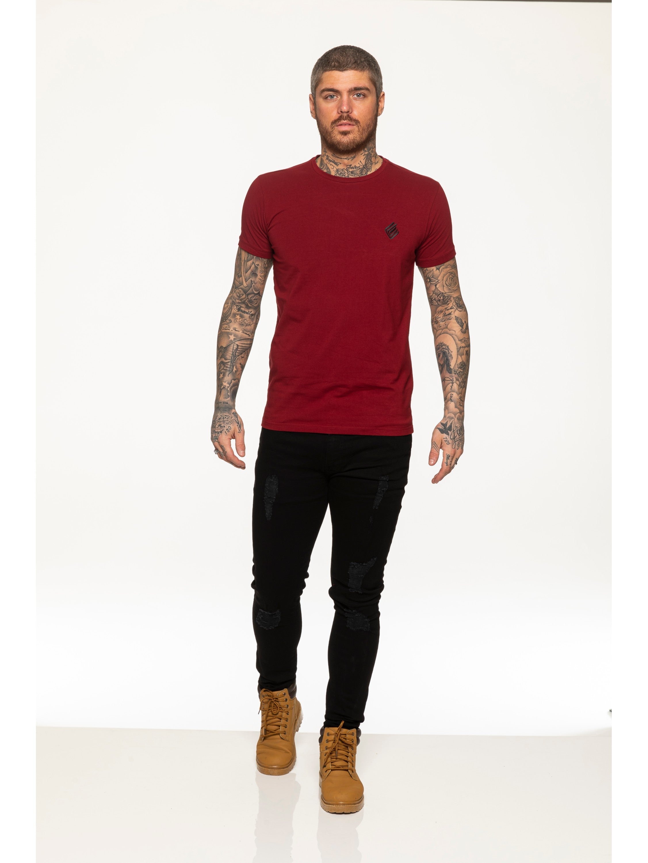 Enzo Mens Slim Fit Stretch Muscle T-Shirt