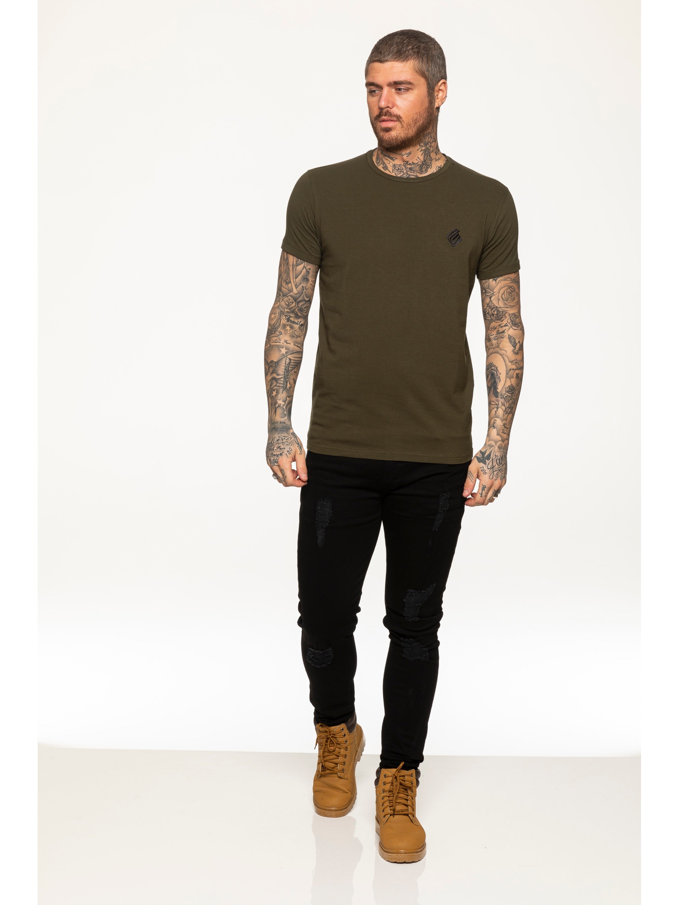 Enzo Mens Slim Fit Stretch Muscle T-Shirt