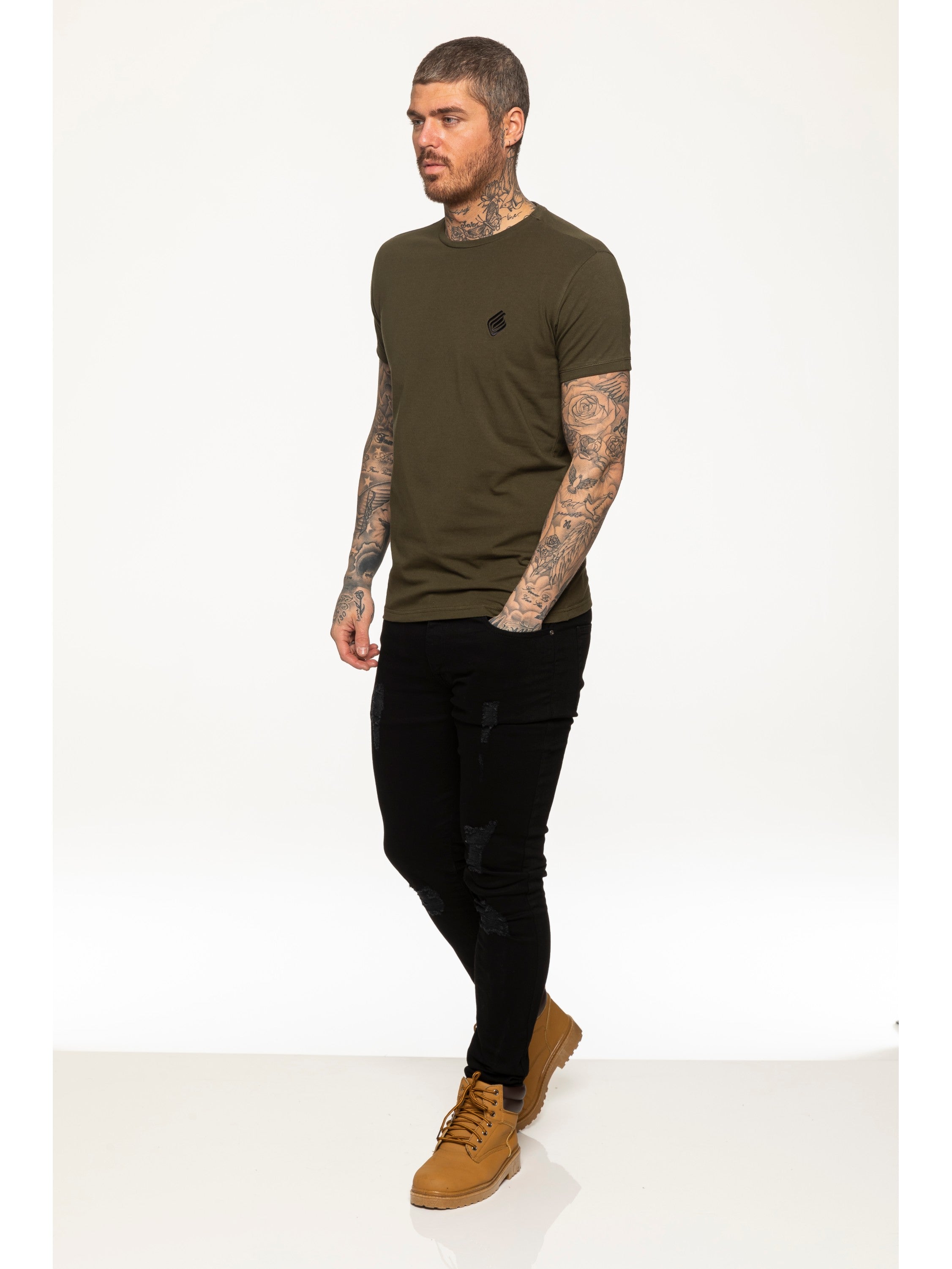 Enzo Mens Slim Fit Stretch Muscle T-Shirt