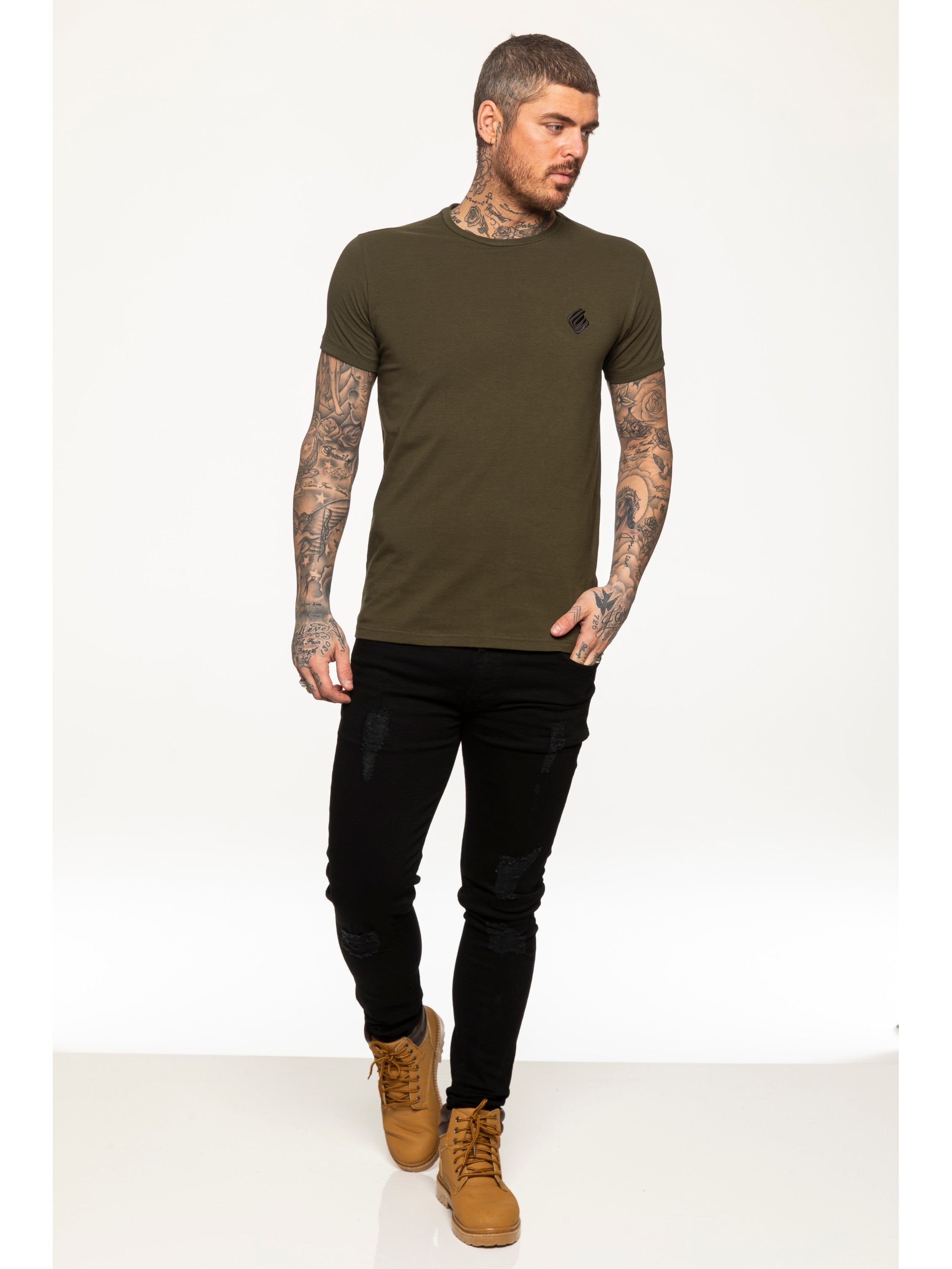 Enzo Mens Slim Fit Stretch Muscle T-Shirt