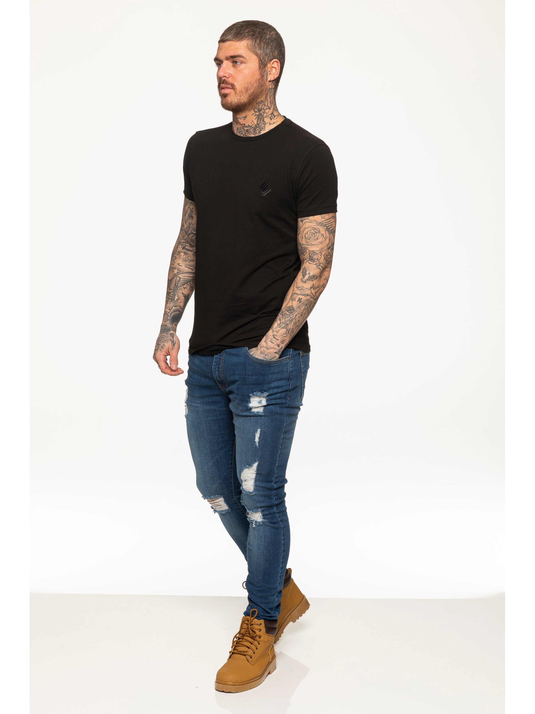 Enzo Mens Slim Fit Stretch Muscle T-Shirt
