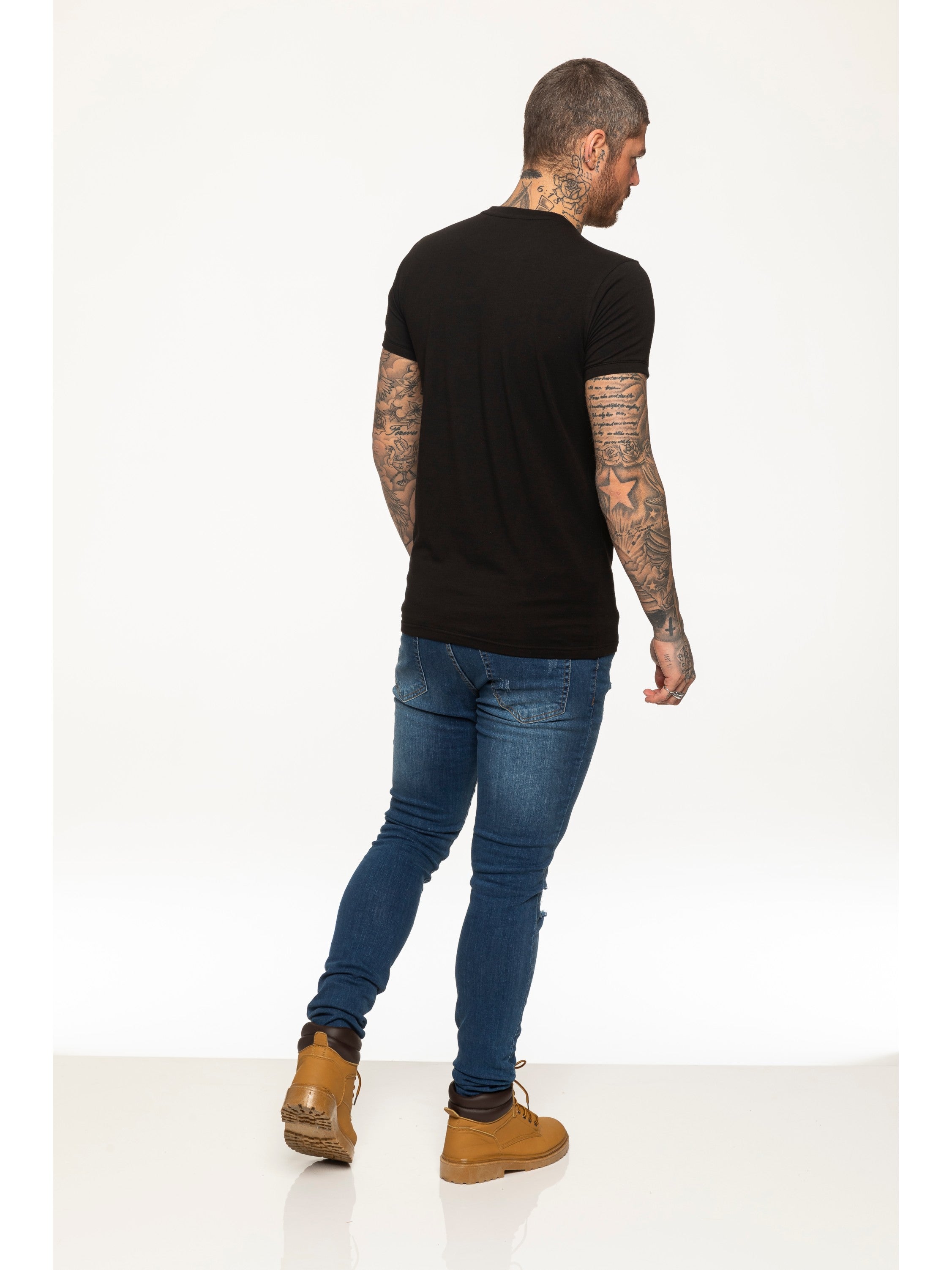 Enzo Mens Slim Fit Stretch Muscle T-Shirt