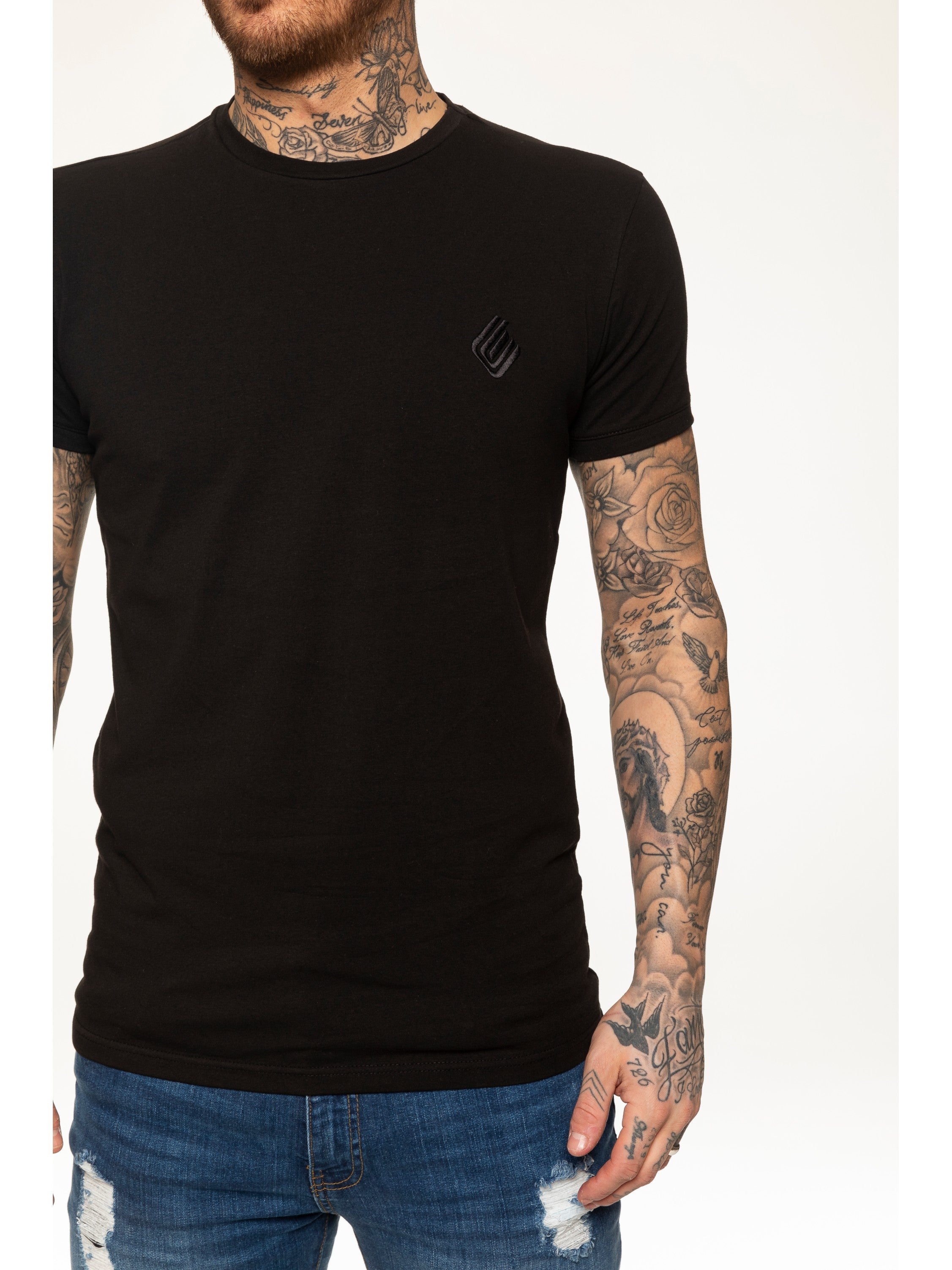Enzo Mens Slim Fit Stretch Muscle T-Shirt