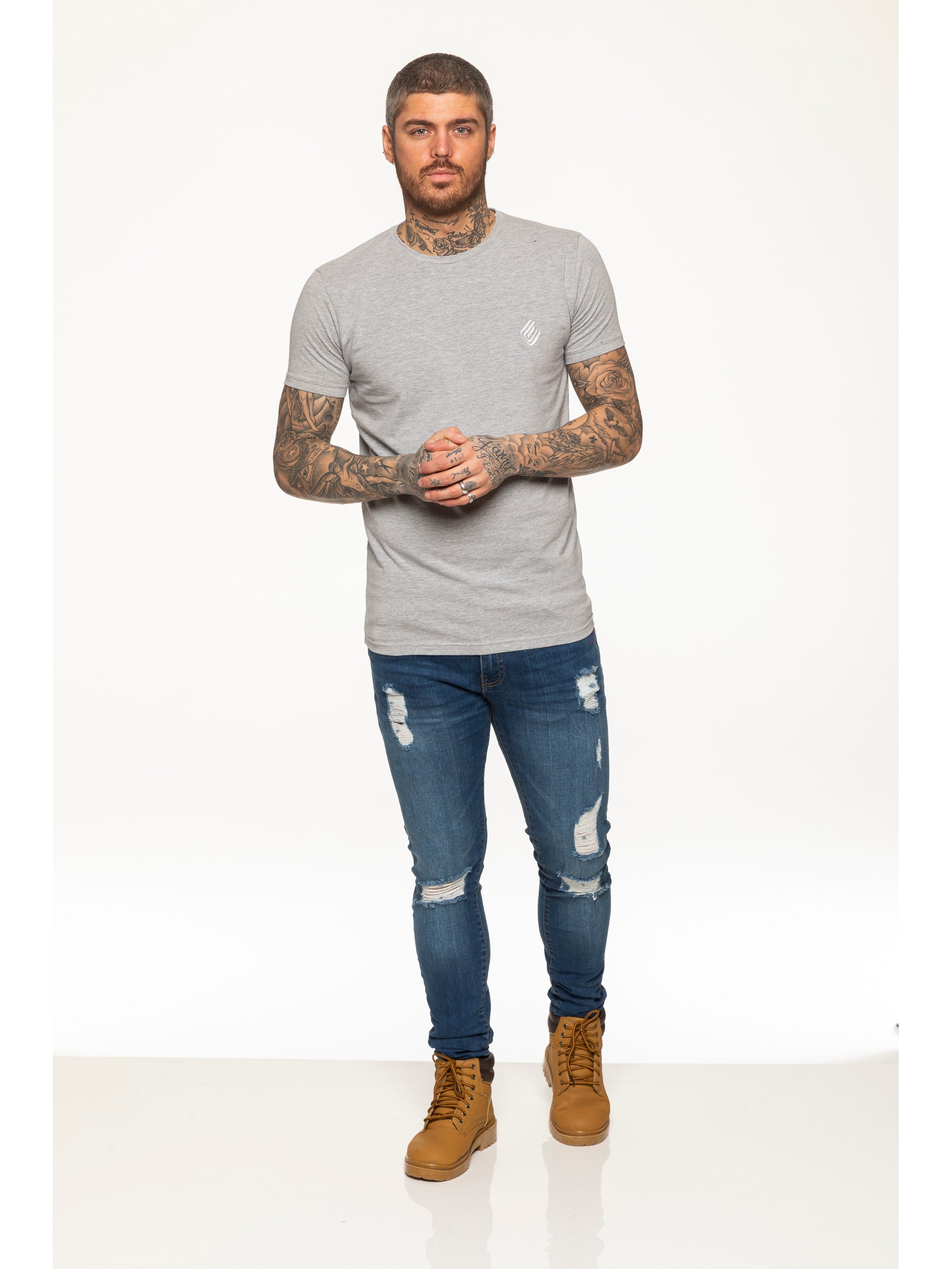 Enzo Mens Slim Fit Stretch Muscle T-Shirt