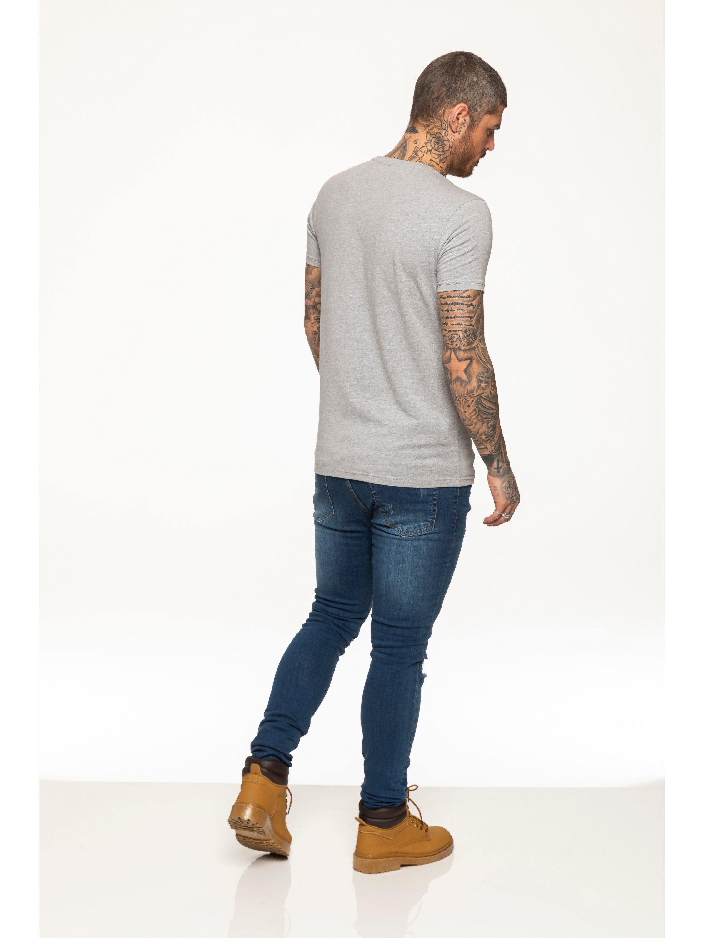Enzo Mens Slim Fit Stretch Muscle T-Shirt