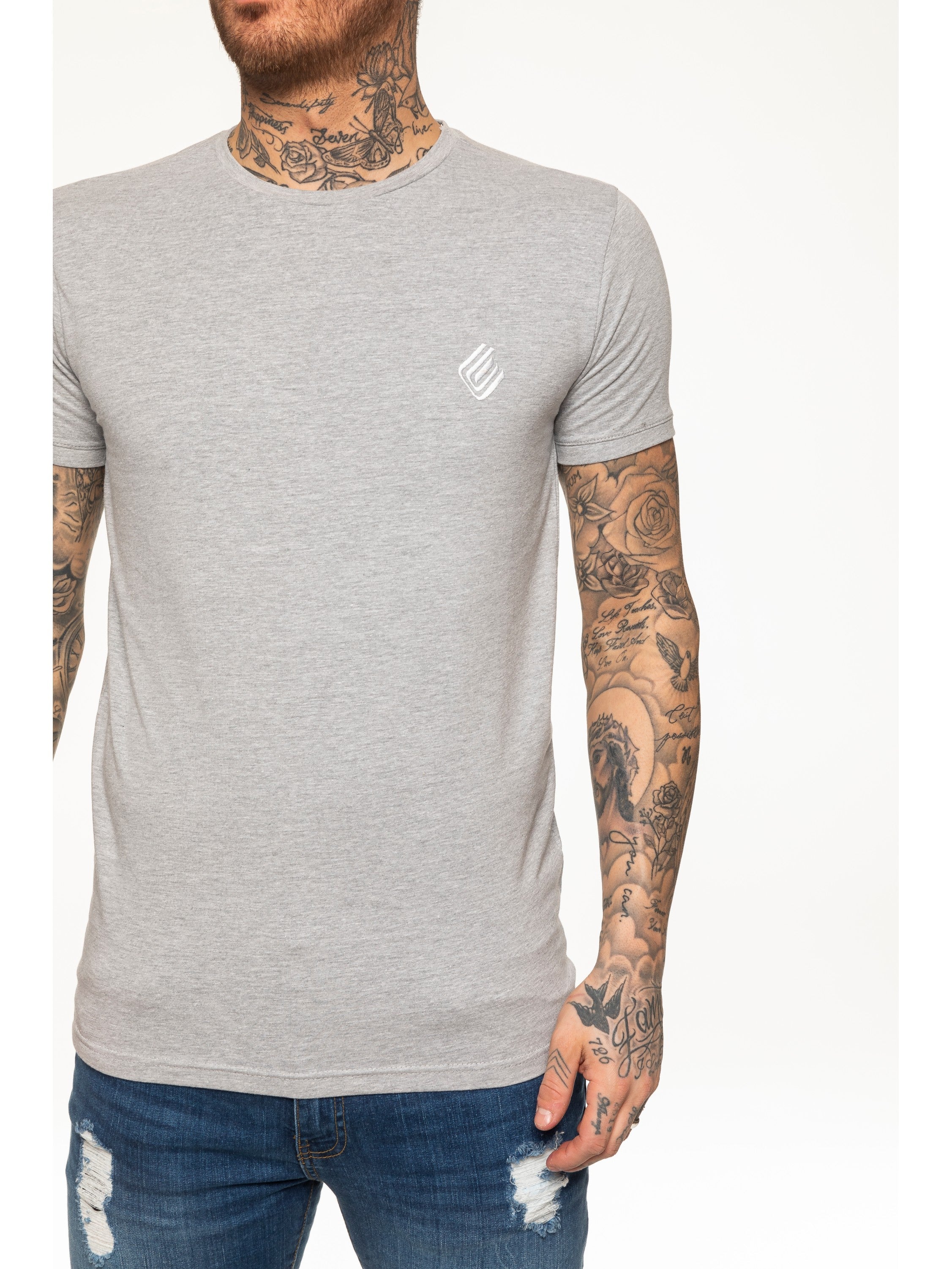 Enzo Mens Slim Fit Stretch Muscle T-Shirt