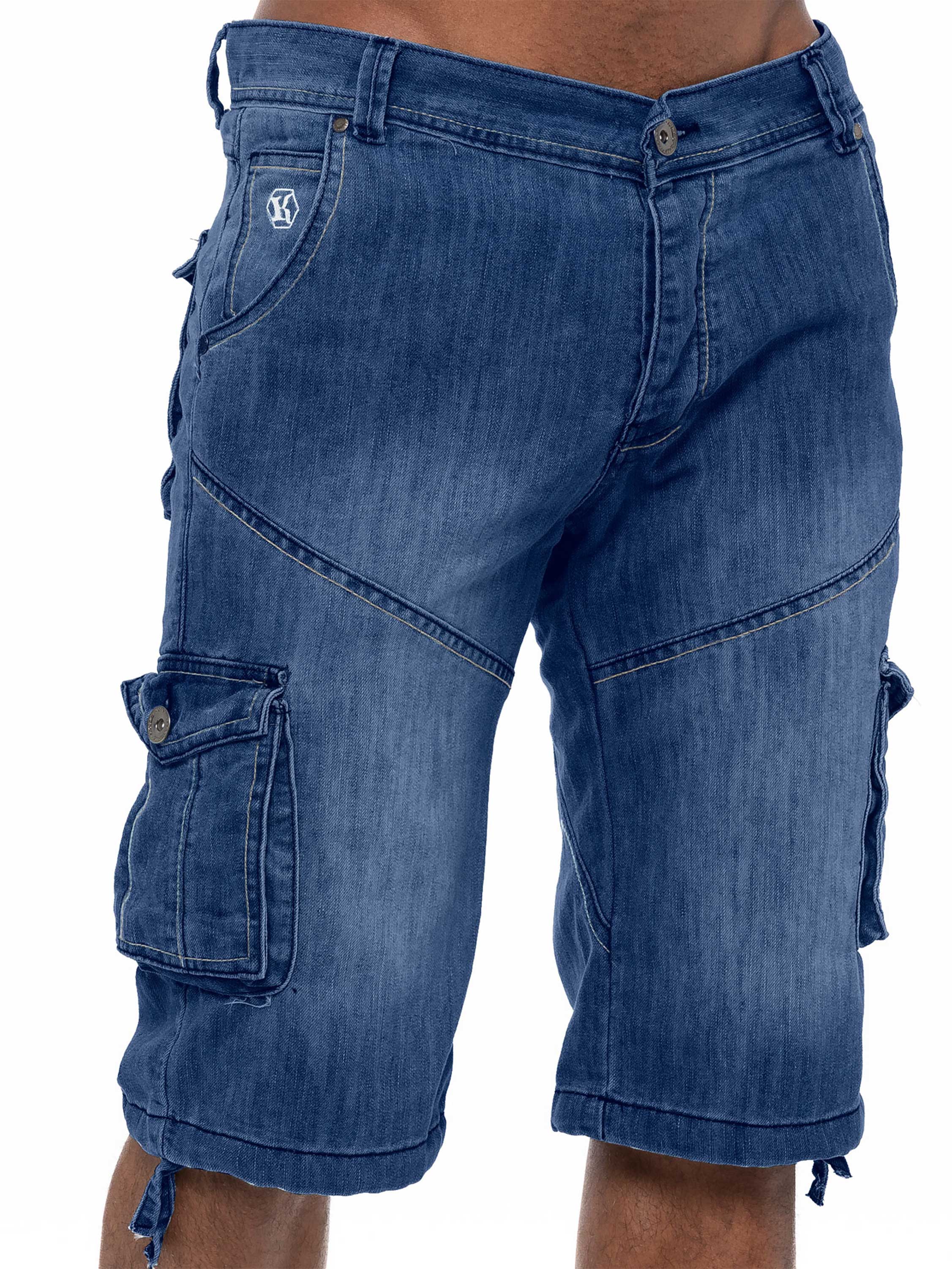 Kruze | Mens Cargo Denim Shorts