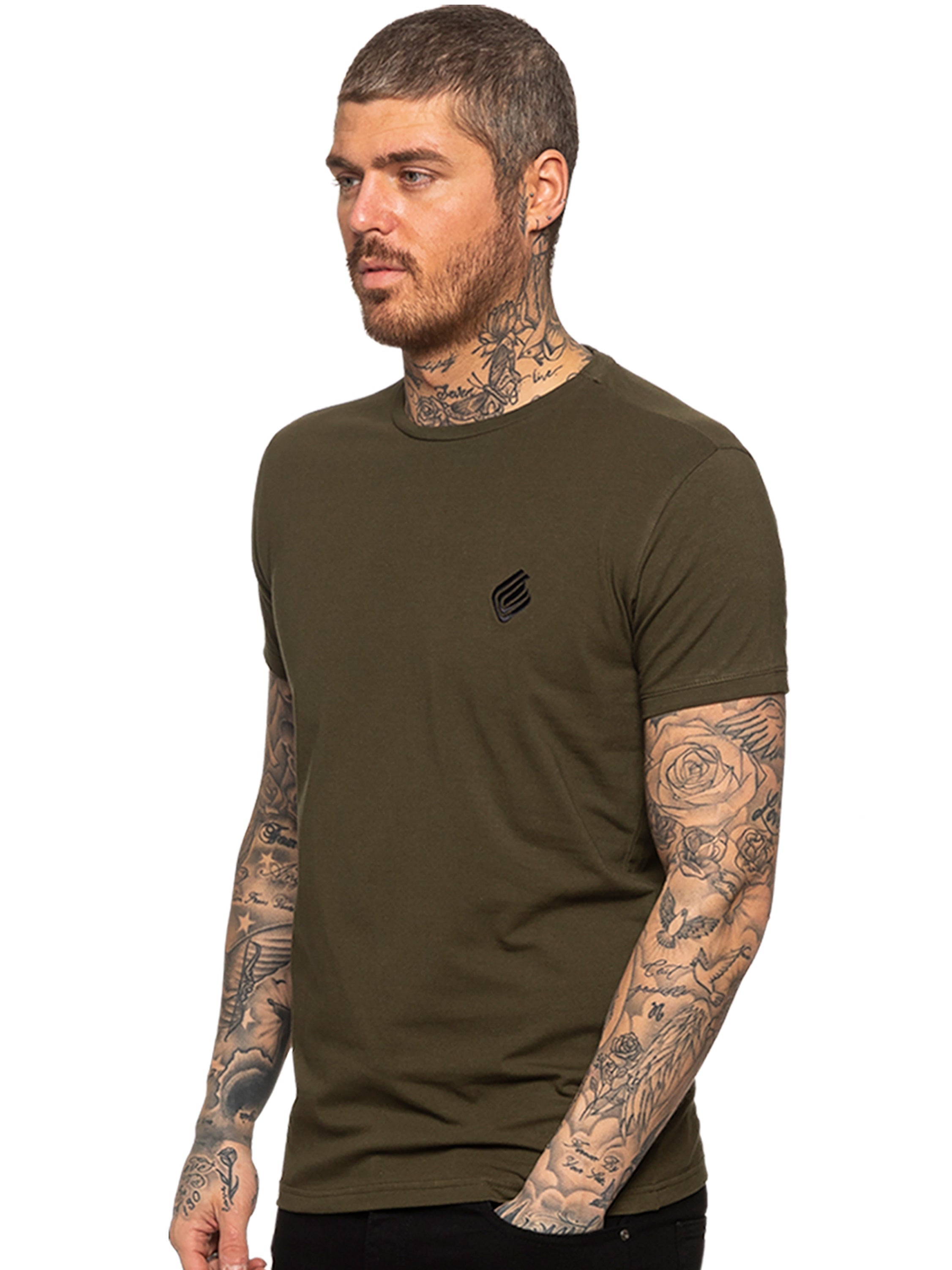 Enzo Mens Slim Fit Stretch Muscle T-Shirt
