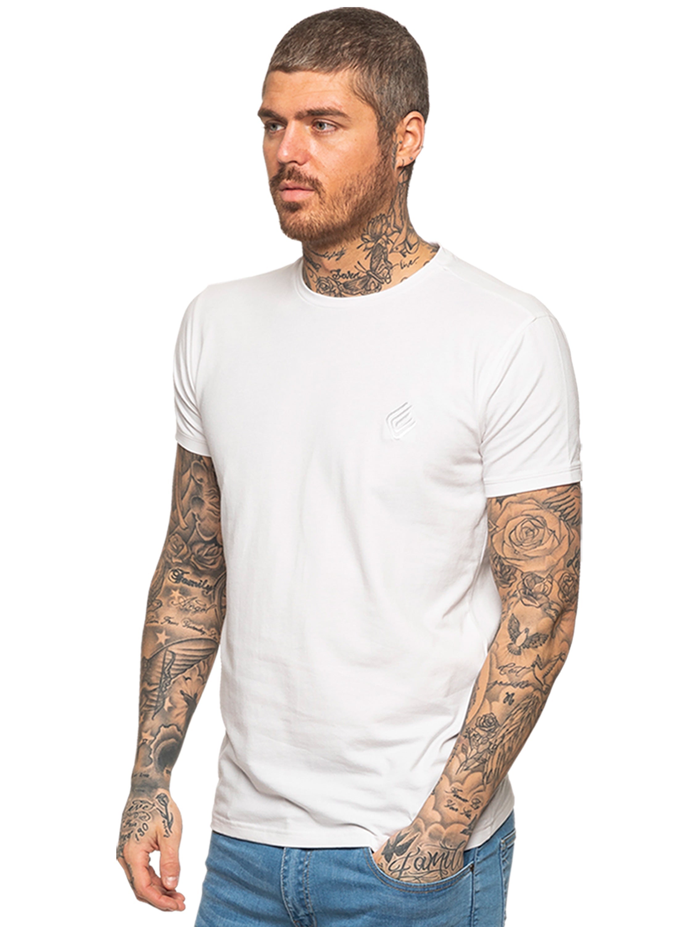 Enzo Mens Slim Fit Stretch Muscle T-Shirt