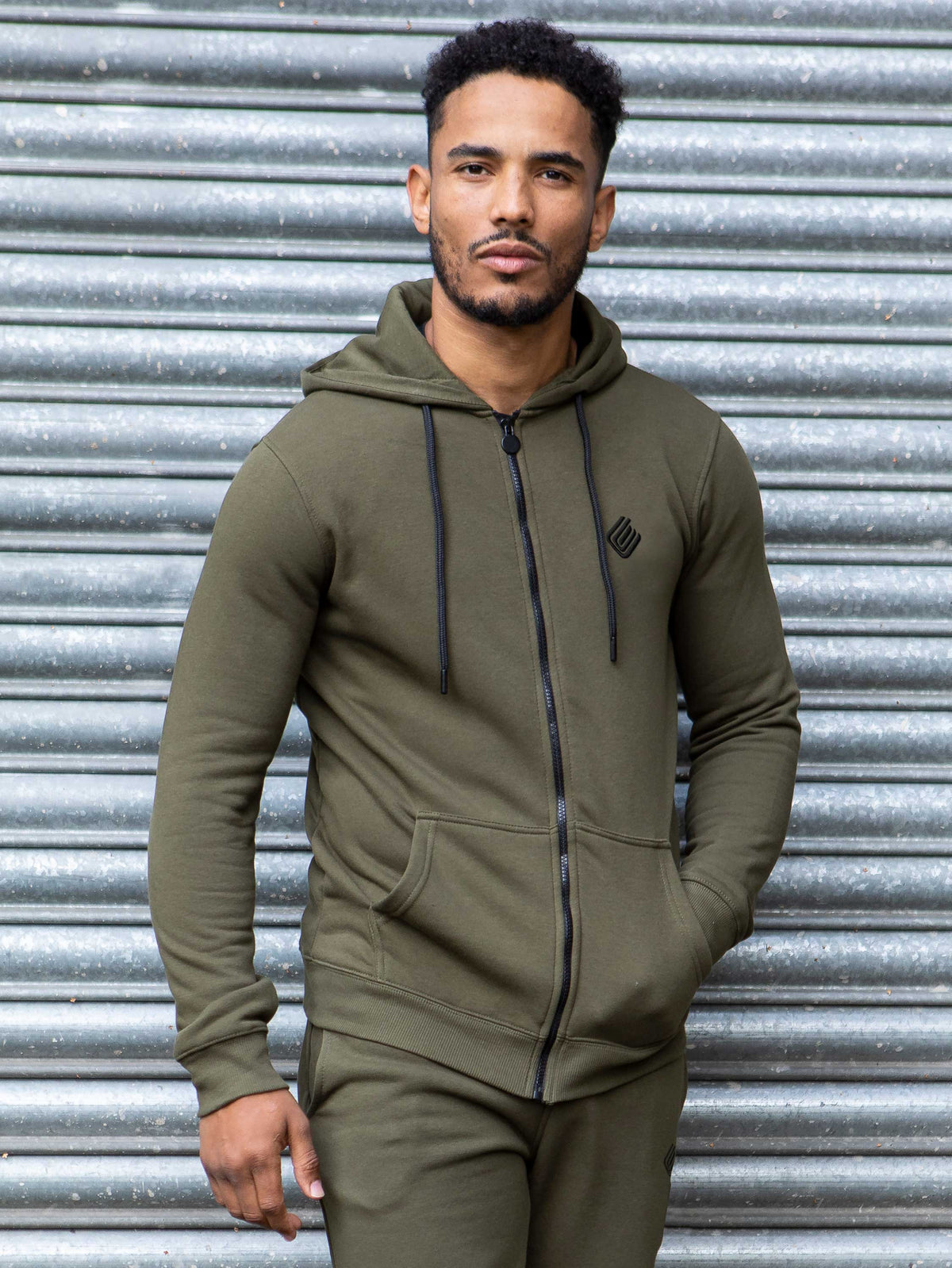 Mens Zip Up Hooded Fleece Tracksuit Top  | Enzo Designer Menswear
